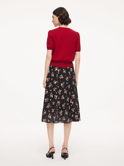 16MM Mulberry Silk Floral Print Women Skirt