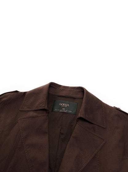 Linen Blend Women Belted Trench Coat