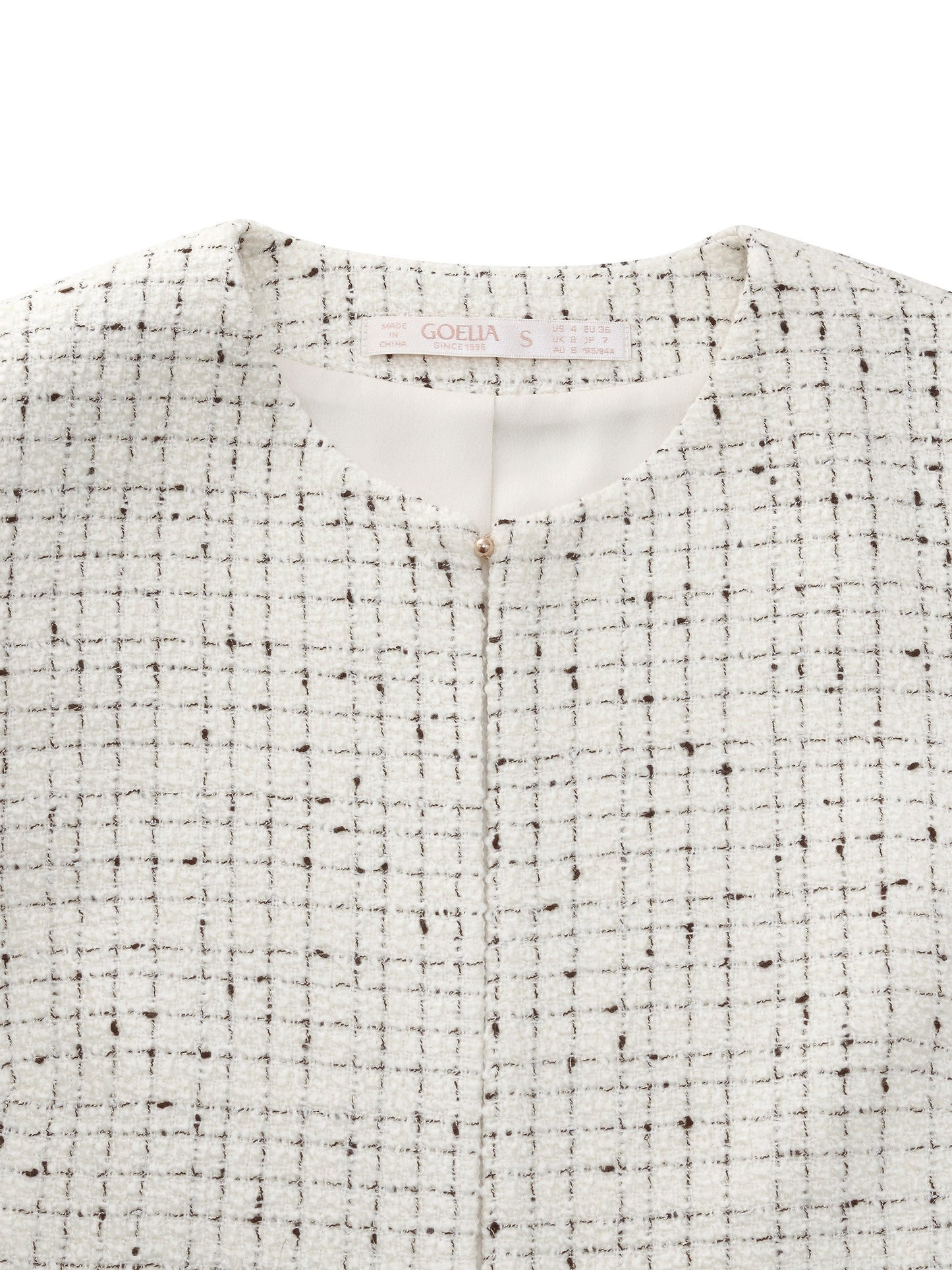 Wool Blend Tweed Frayed Hem Women Jacket