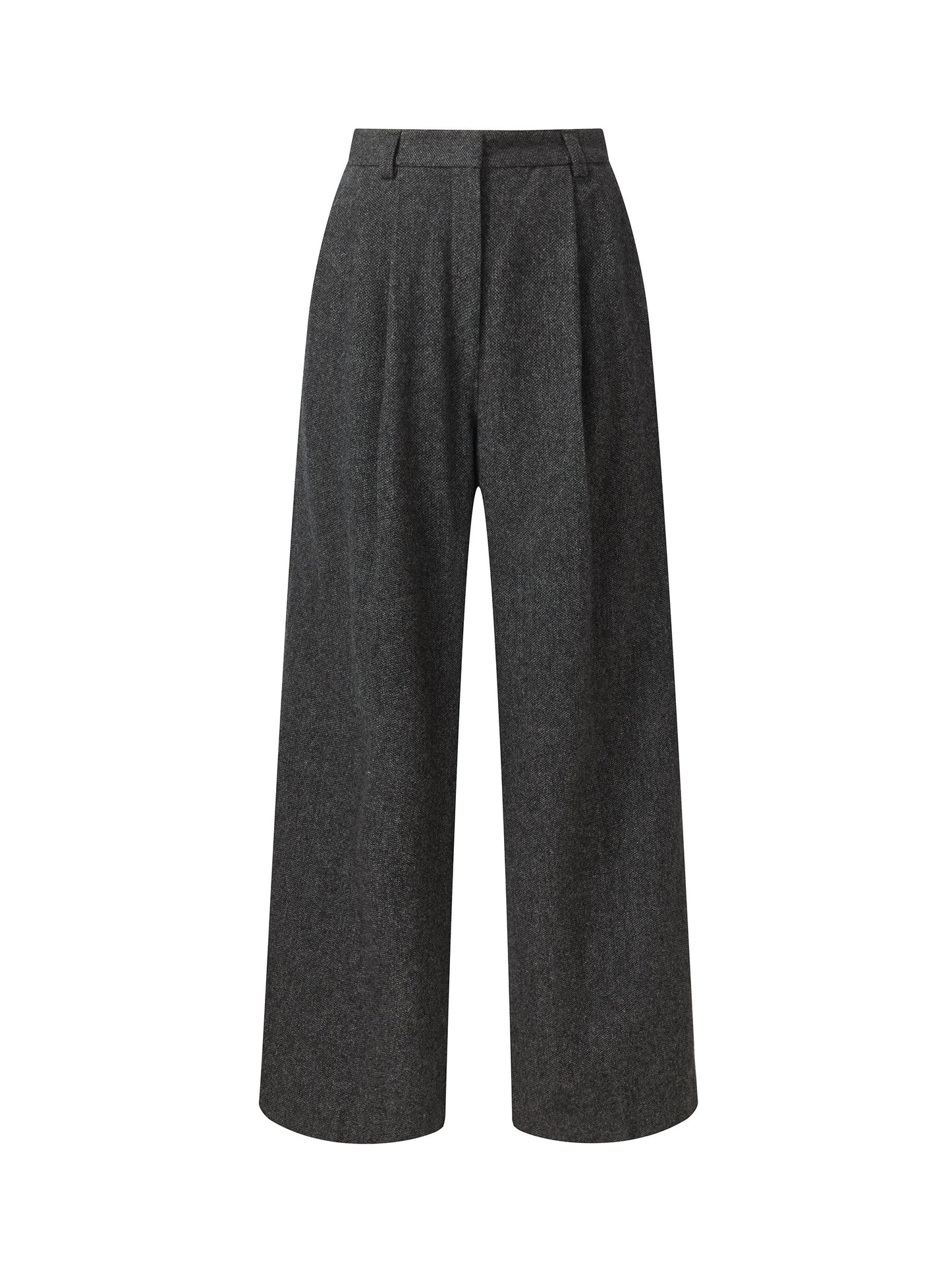 100% Washable Wool Straight Wide Leg Women Pants