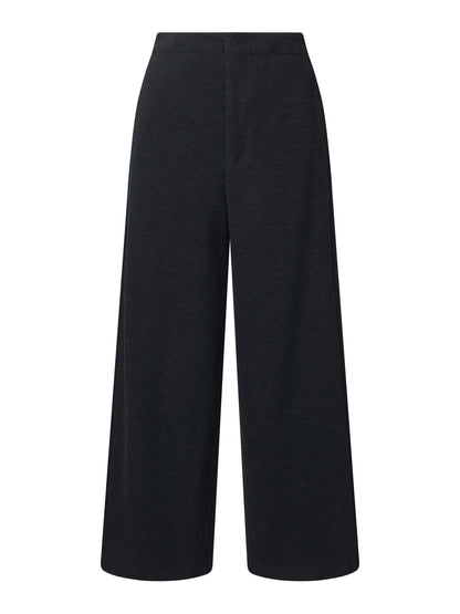 Stretch Adjustable Waist Straight Leg Women Knit Cropped Pants