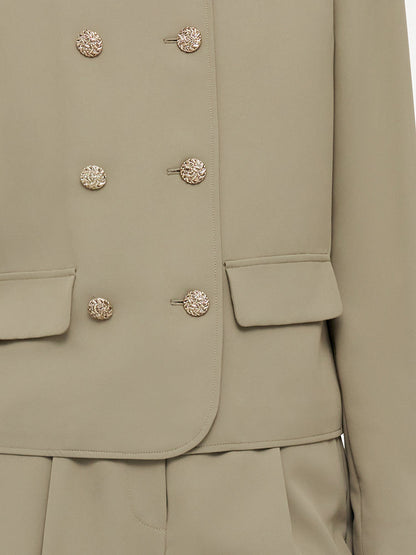 Stretch Double-Breasted Women Jacket