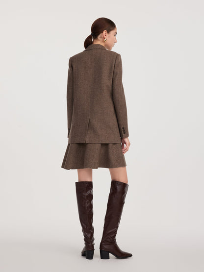 Washable Wool Blazer And Sleeveless Mini Dress Two-Piece Set