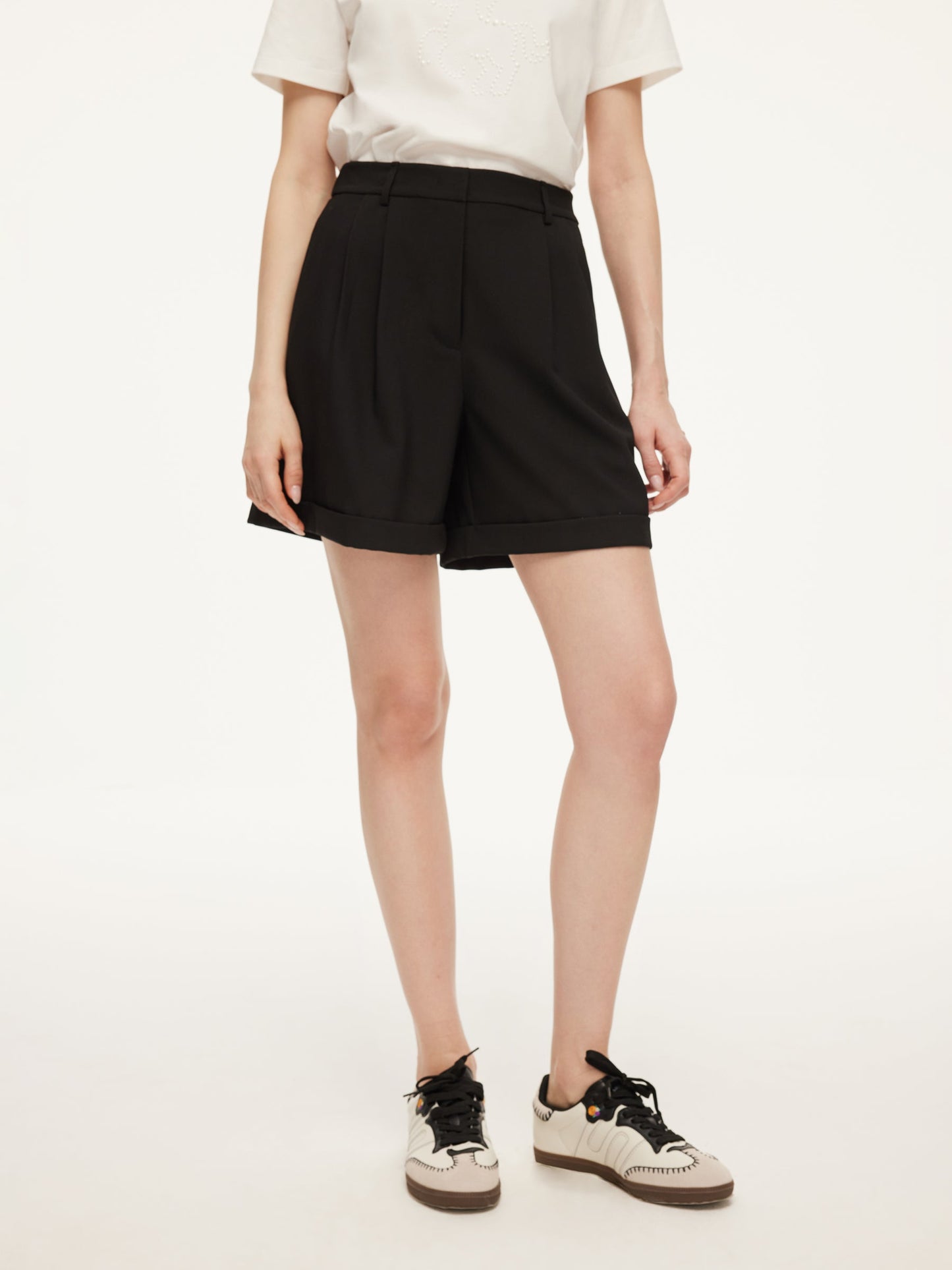 Stretch Adjustable Waist Women A-Line Shorts