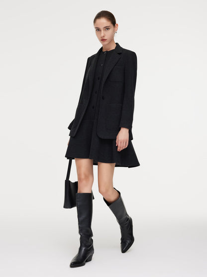 Knit Blazer And Sleeveless Mini Dress Two-Piece Set