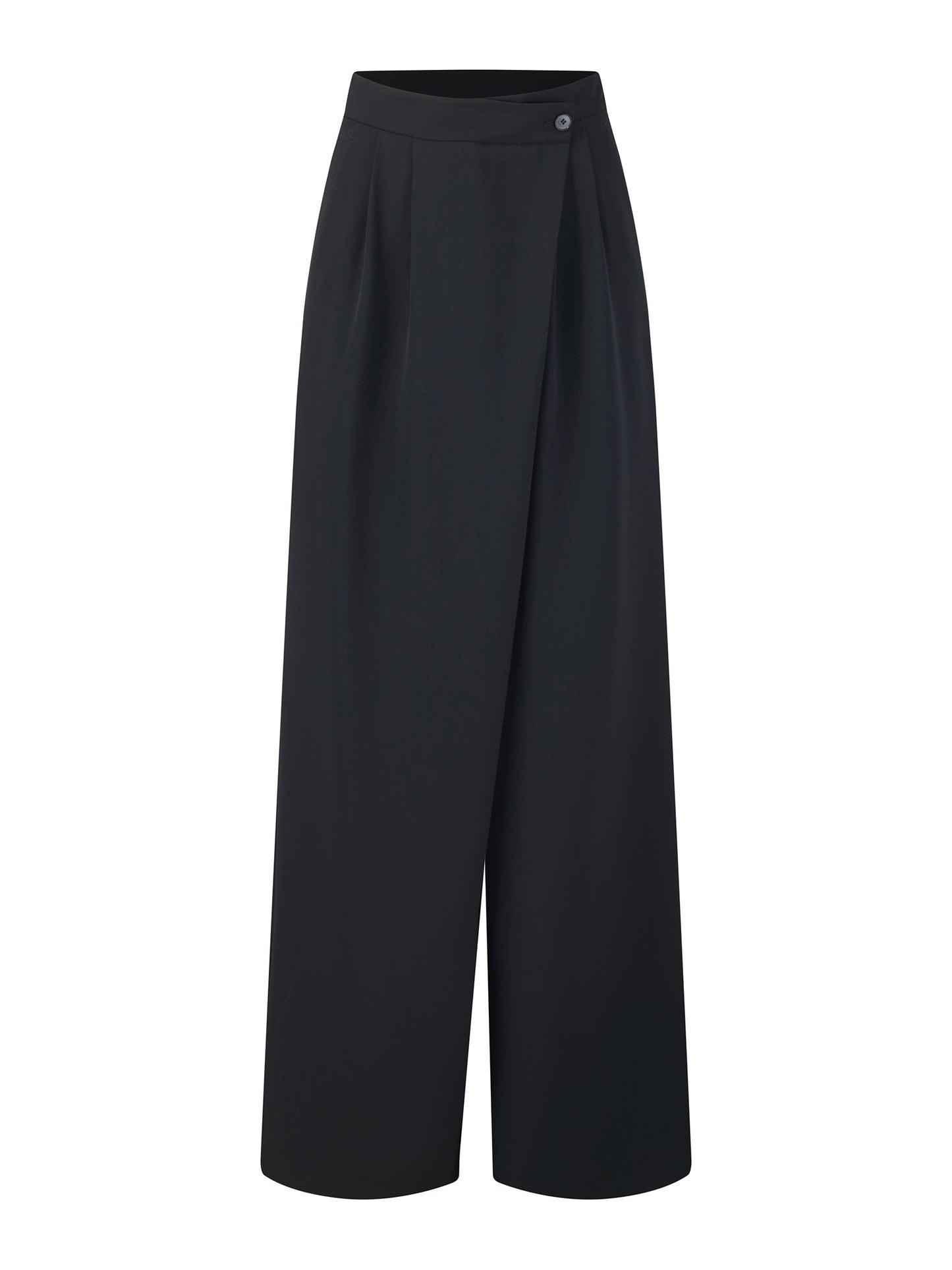 Four-Way Stretch Straight Leg Women Asymmetric Wrap Pants