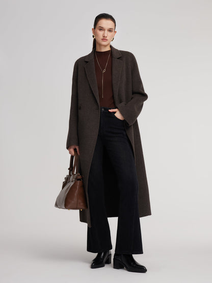 Camel Hair Wool Blend Women Wrap Overcoat