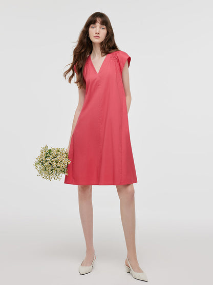 V-Neck Women Mini Dress