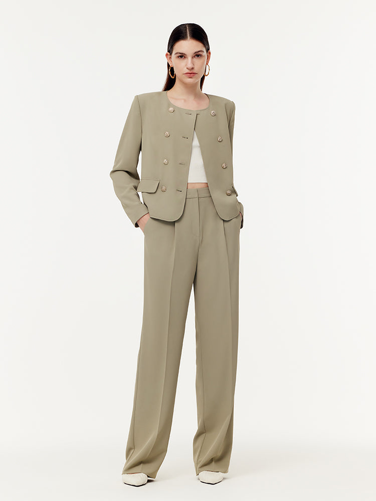 Stretch Double-Breasted Women Jacket