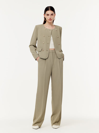 Stretch Double-Breasted Women Jacket