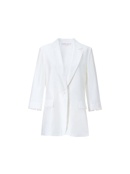 Tencel Acetate Blend 3/4 Sleeve Women Blazer