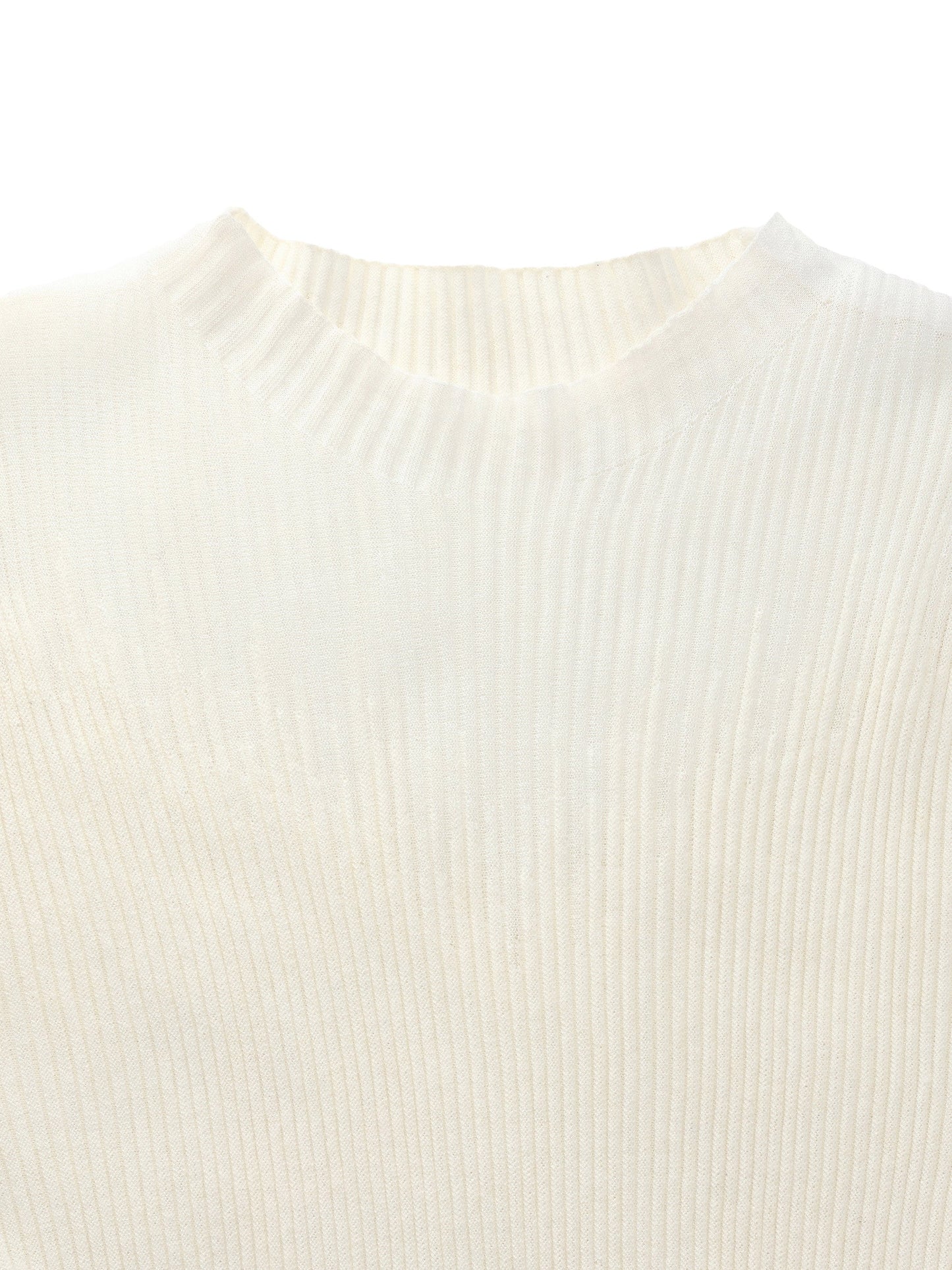 Tencel Wool Blend Mock Neck Women Knit Top