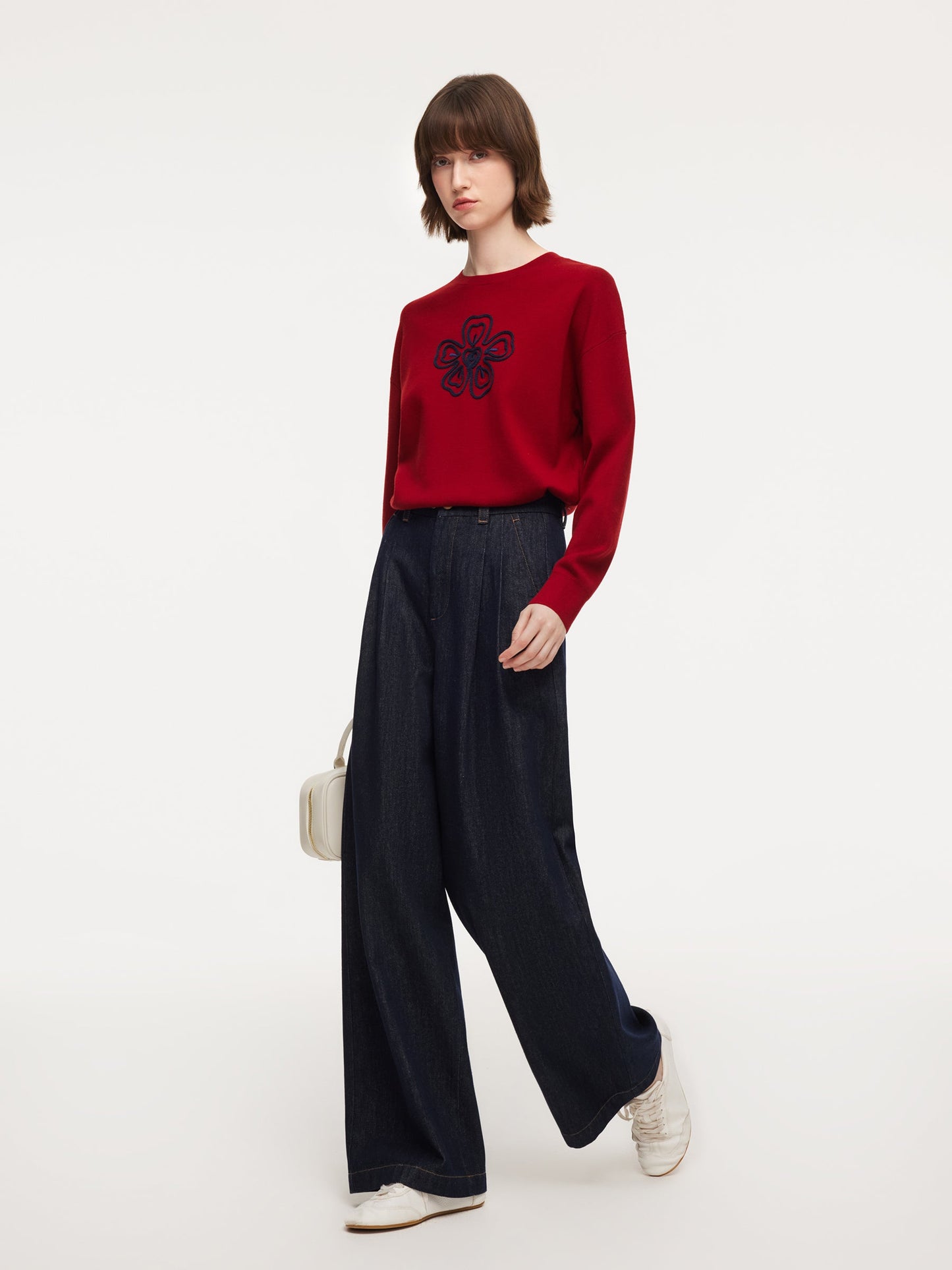 Tencel Wool Blend Floral Women Sweater