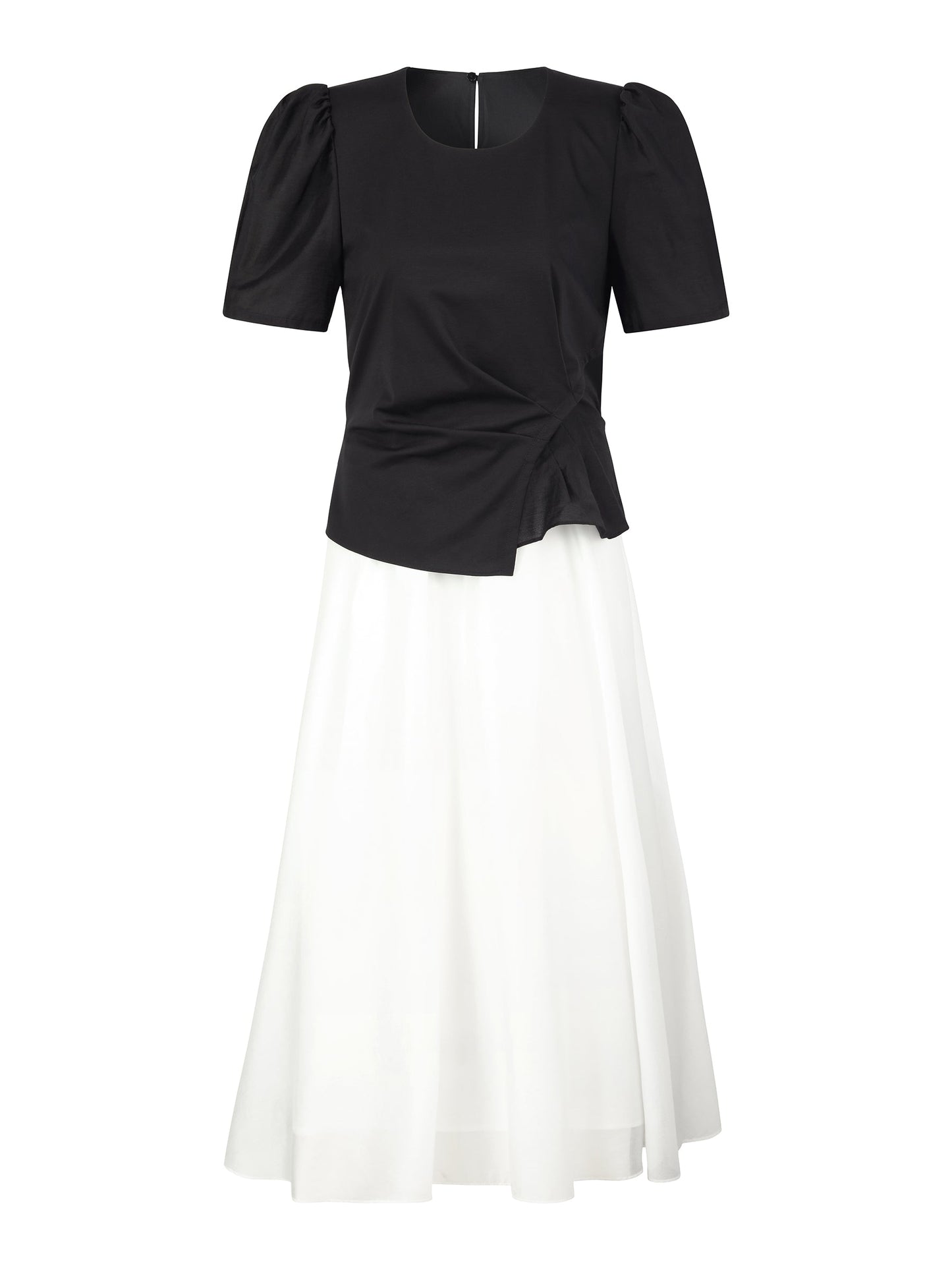 Tencel Blend Color Block Women Patchwork Maxi Dress