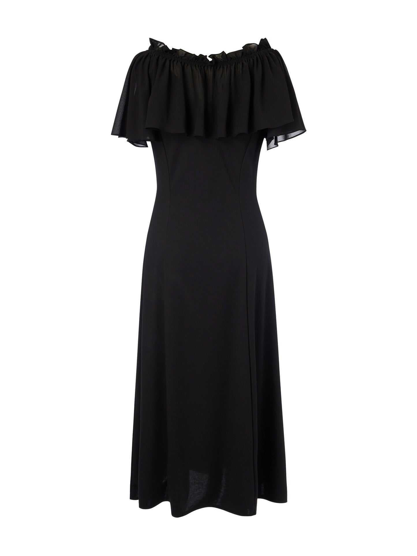 Tencel Blend Sleeveless Women Knit Midi Dress With Detachable Flounce Overlay