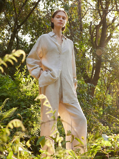 100% Linen Women Oversized Shirt