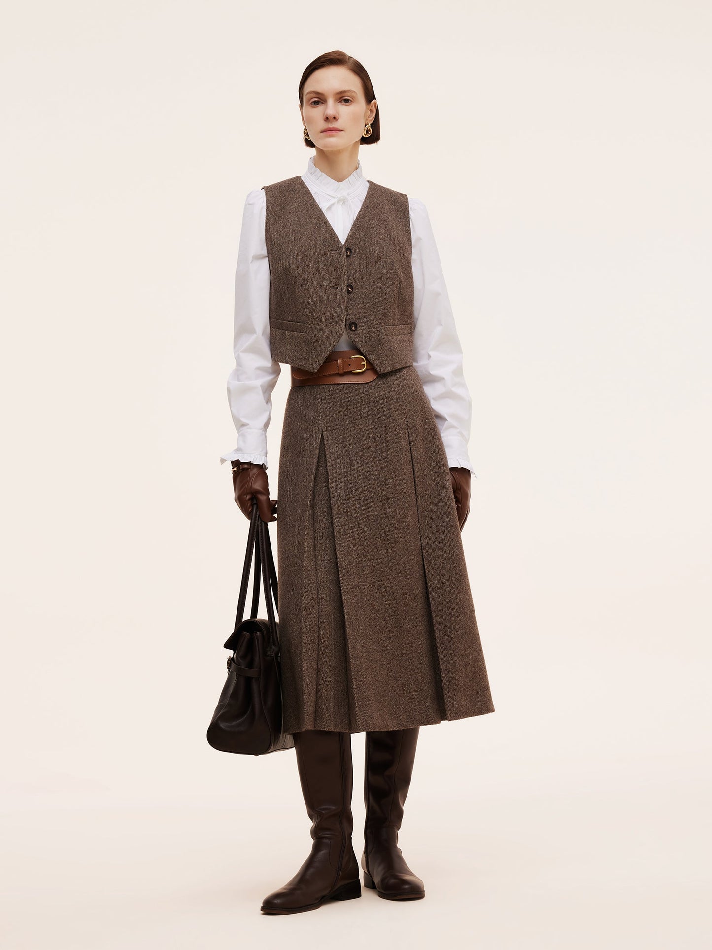 100% Washable Wool V-Neck Women Vest