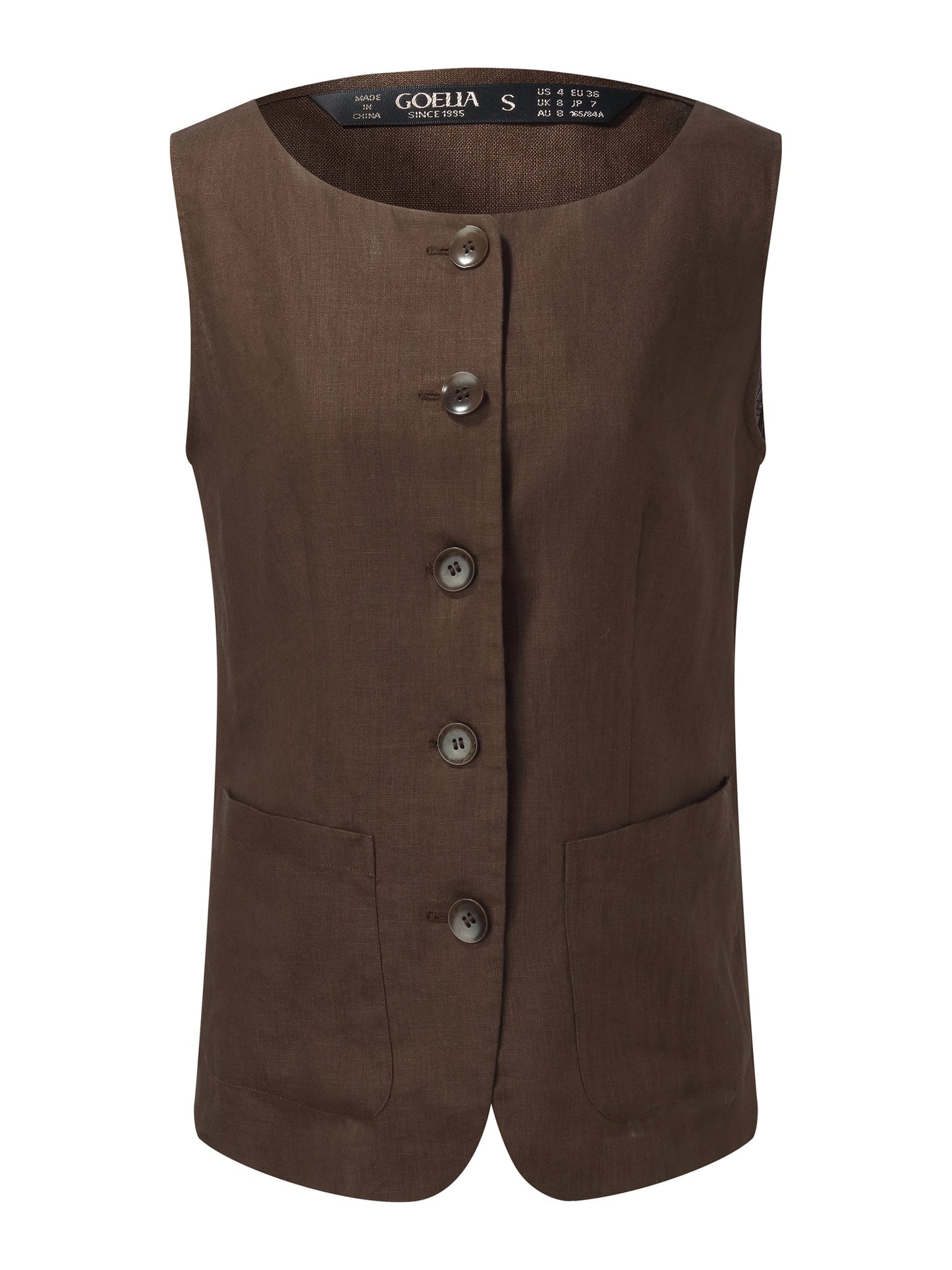 100% Linen Vest And Pants Two-Piece Set