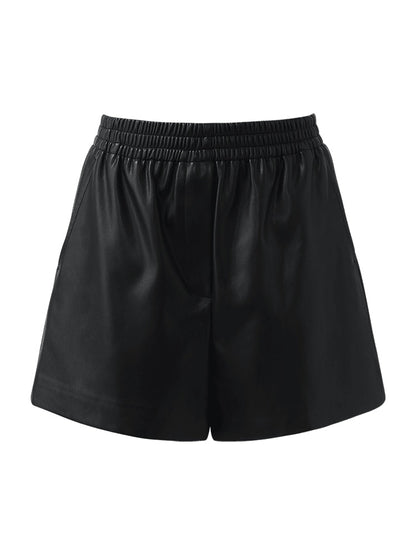 PU Leather Women Shorts
