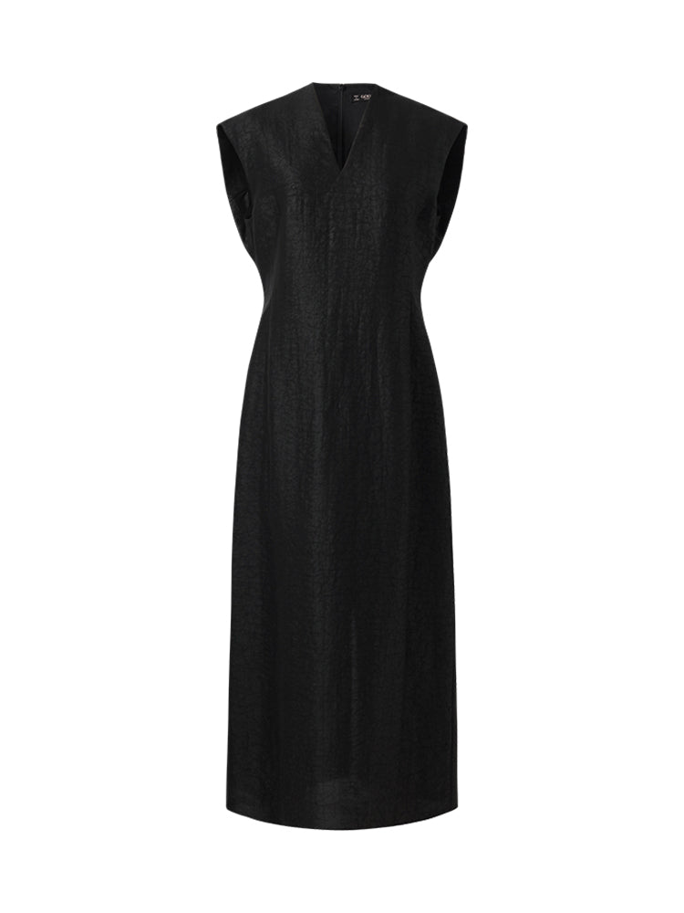18MM Xiang Yun Silk V-Neck Cap Sleeve Women Maxi Dress