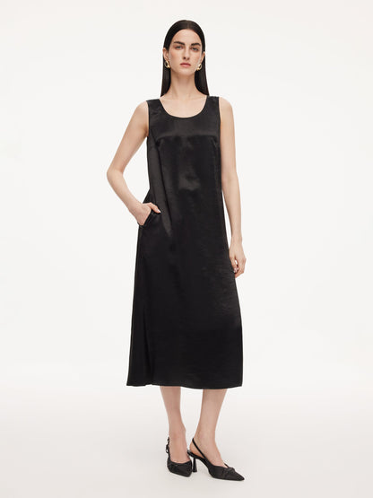 10MM Mulberry Silk Sleeveless Dress And 100% Acetate Sleeveless Dress Two-Piece Set