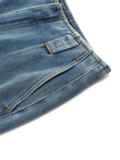 100% Cotton Denim Fleece Lined Women Wide Leg Jeans