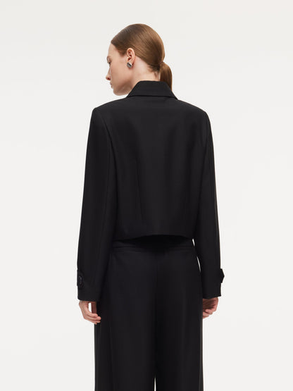 100% Worsted Wool Women Trench Jacket