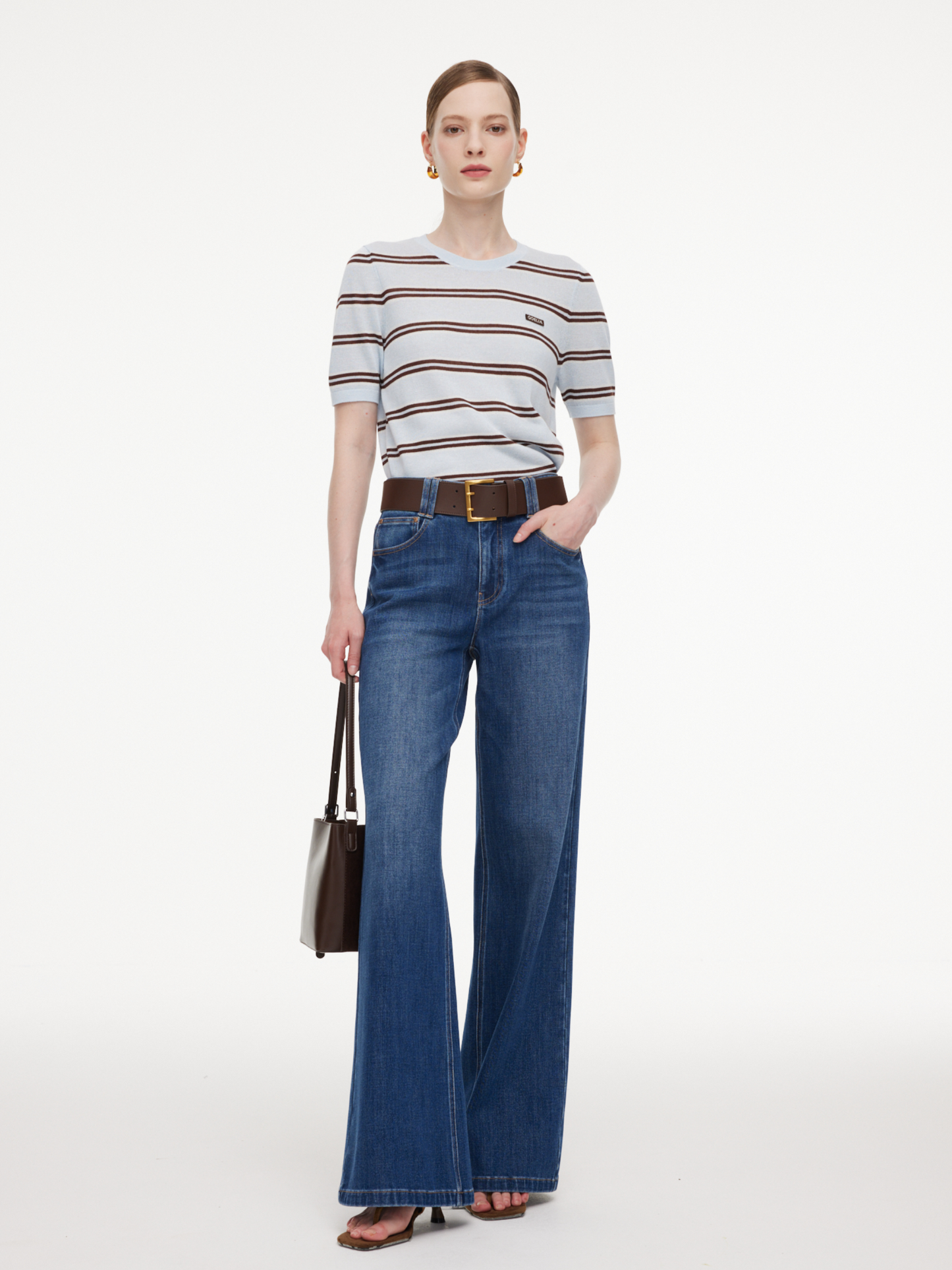 Crew Neck Stripe Women T-Shirt