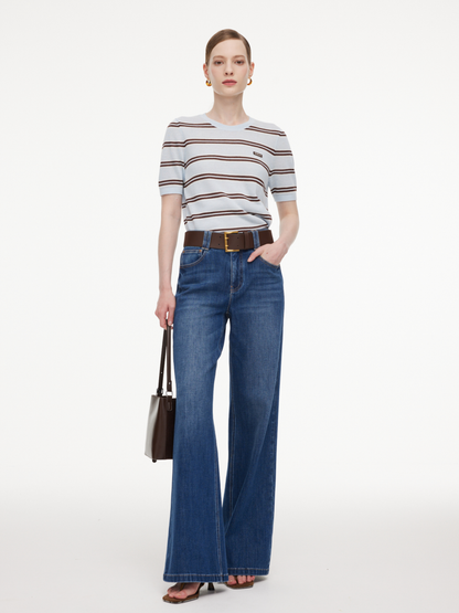 Crew Neck Stripe Women T-Shirt