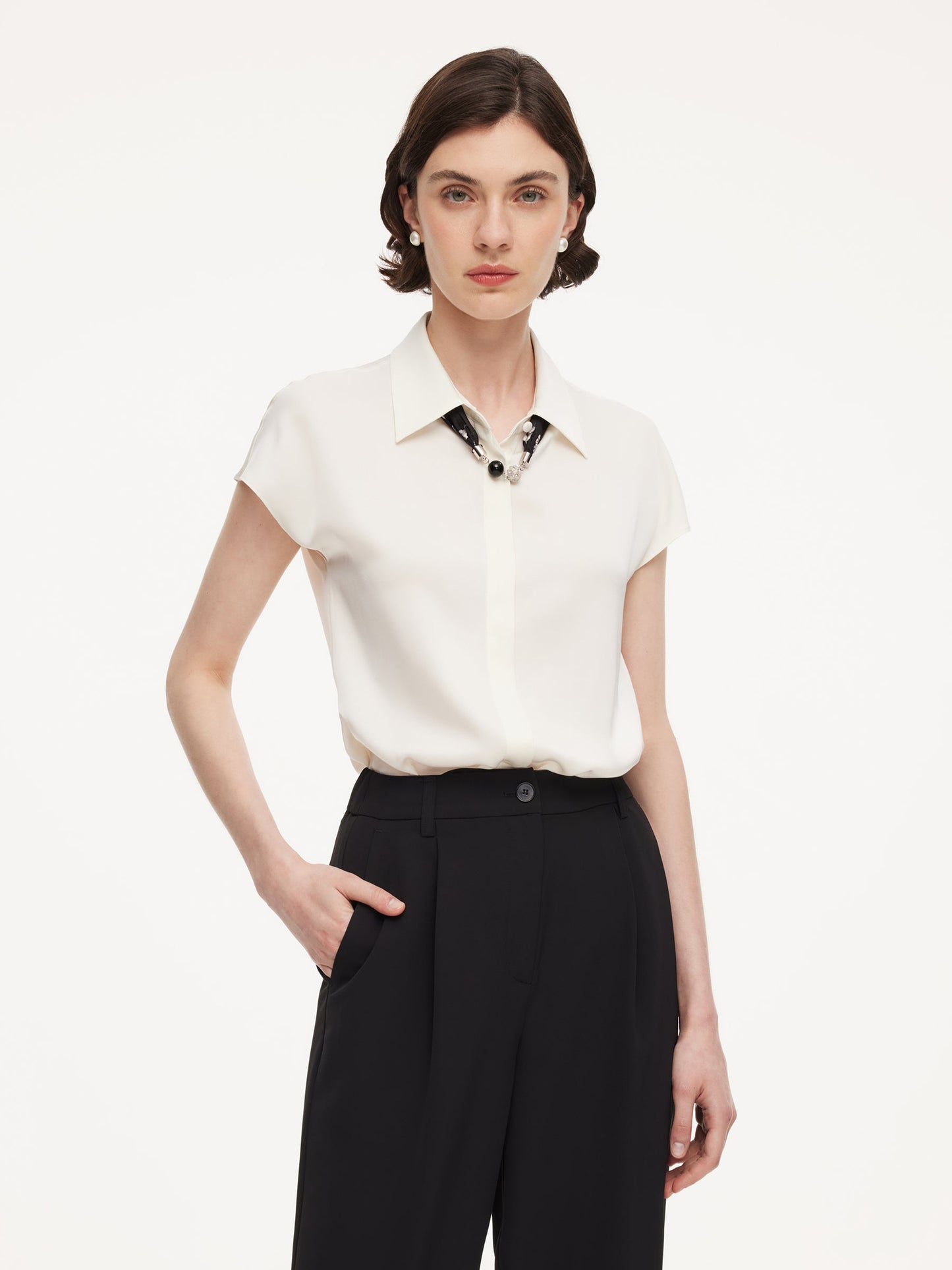 22MM Mulberry Silk Women Shirt With Silk Scarf