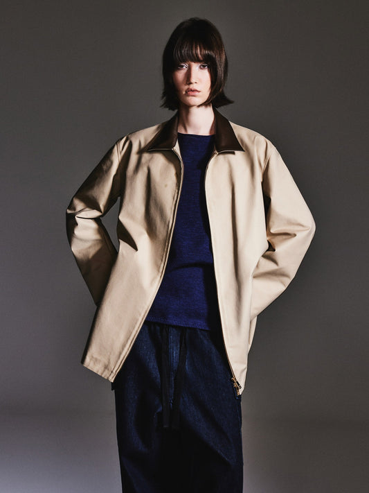 Loose Fit H-Line Zip-Up Unisex Mid-length Jacket
