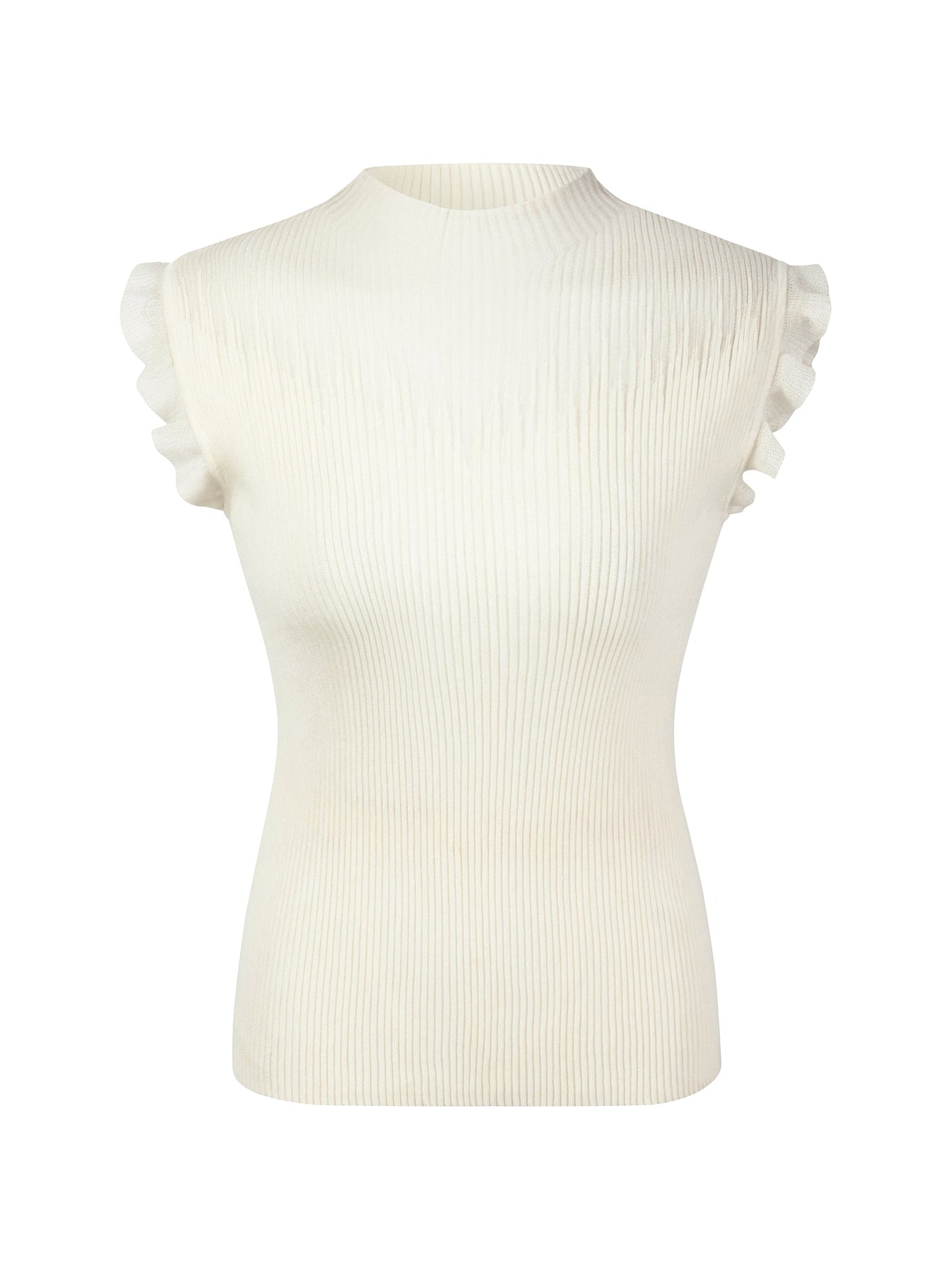 Ruffle Cuff Women Knit Tank Top