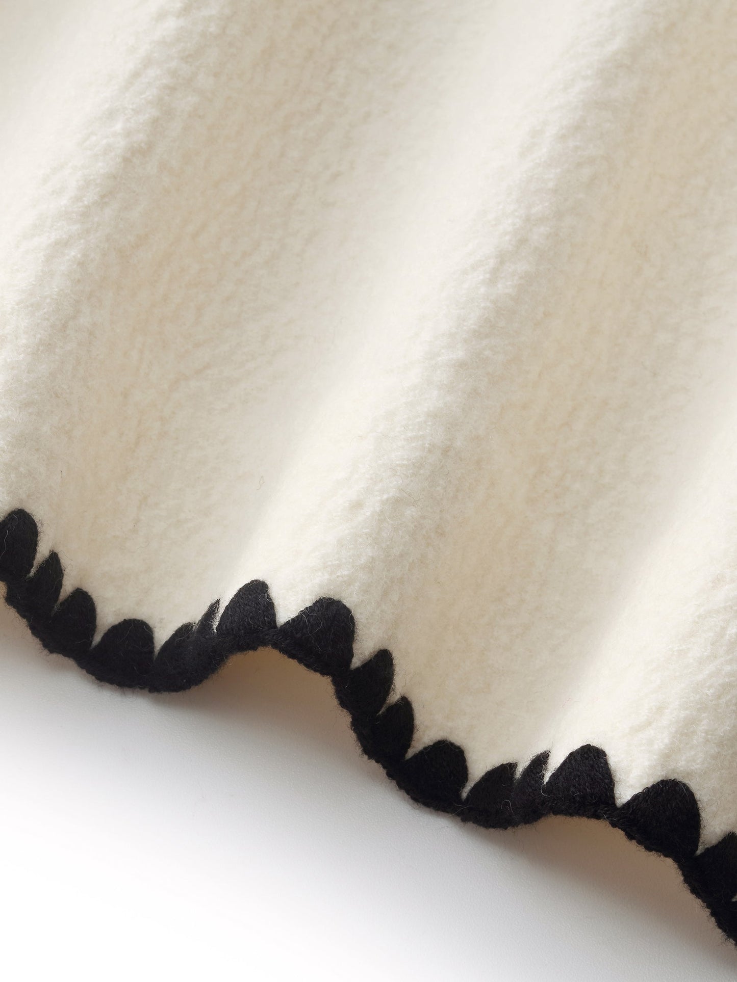 100% Wool Contrast Trim Women Crop Jacket