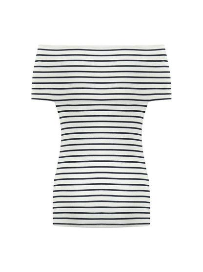 Off Shoulder Striped Slim Top