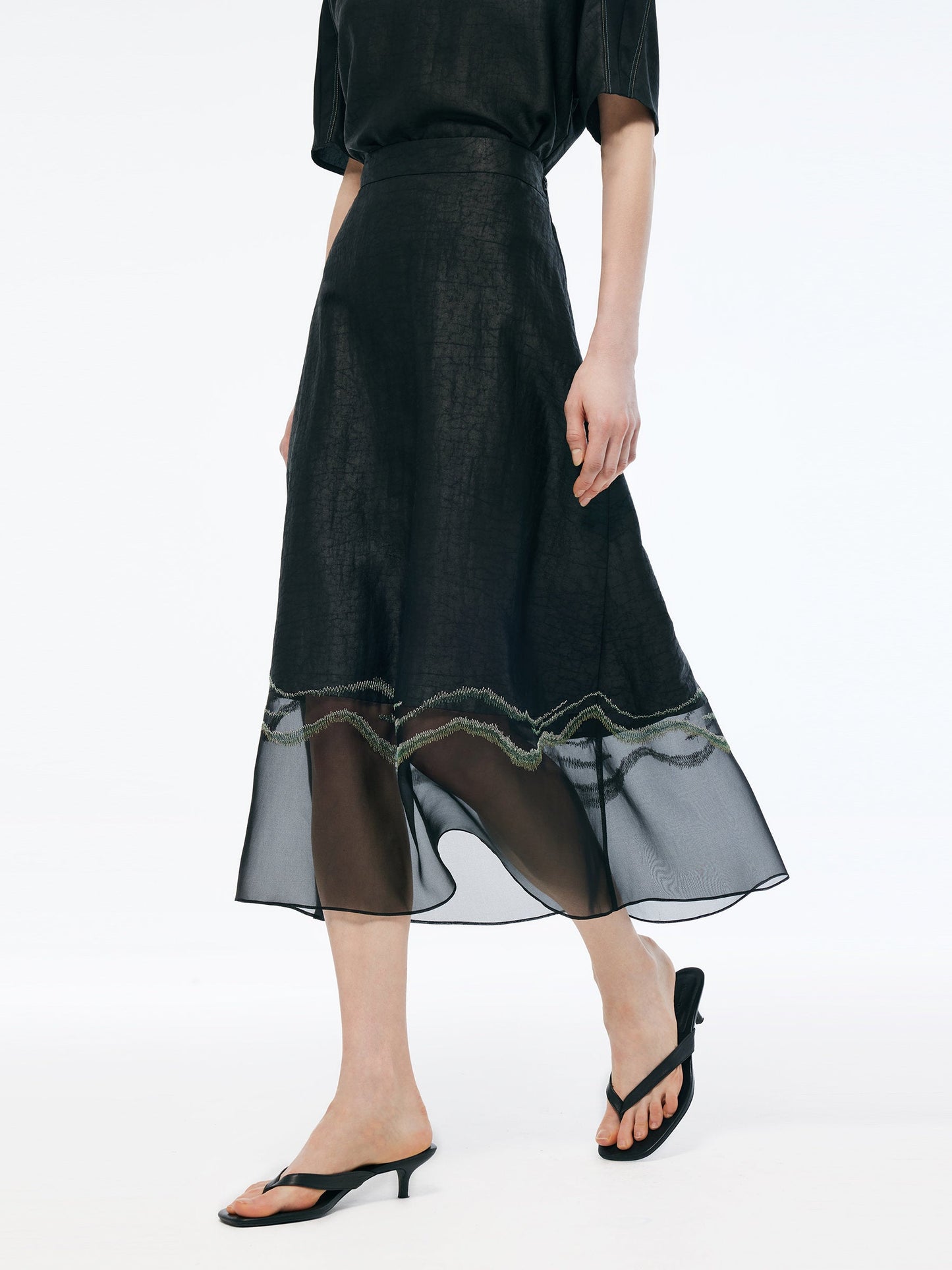 18MM Xiang Yun Silk Women Embroidered Skirt