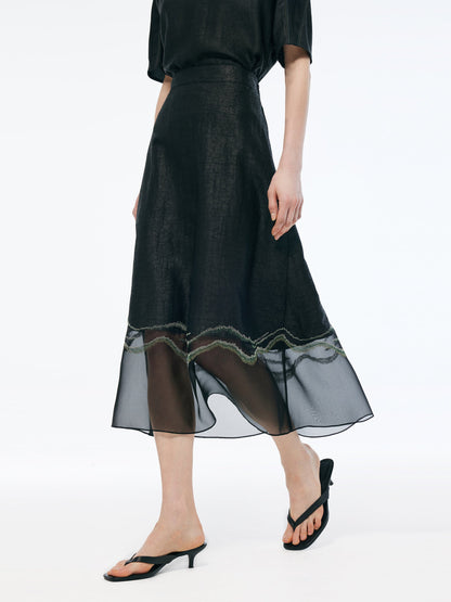 18MM Xiang Yun Silk Women Embroidered Skirt