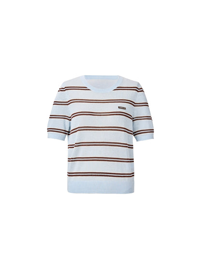 Crew Neck Stripe Women T-Shirt