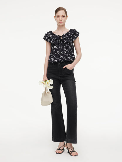 Four-Way Stretch Women Micro-Flared Jeans