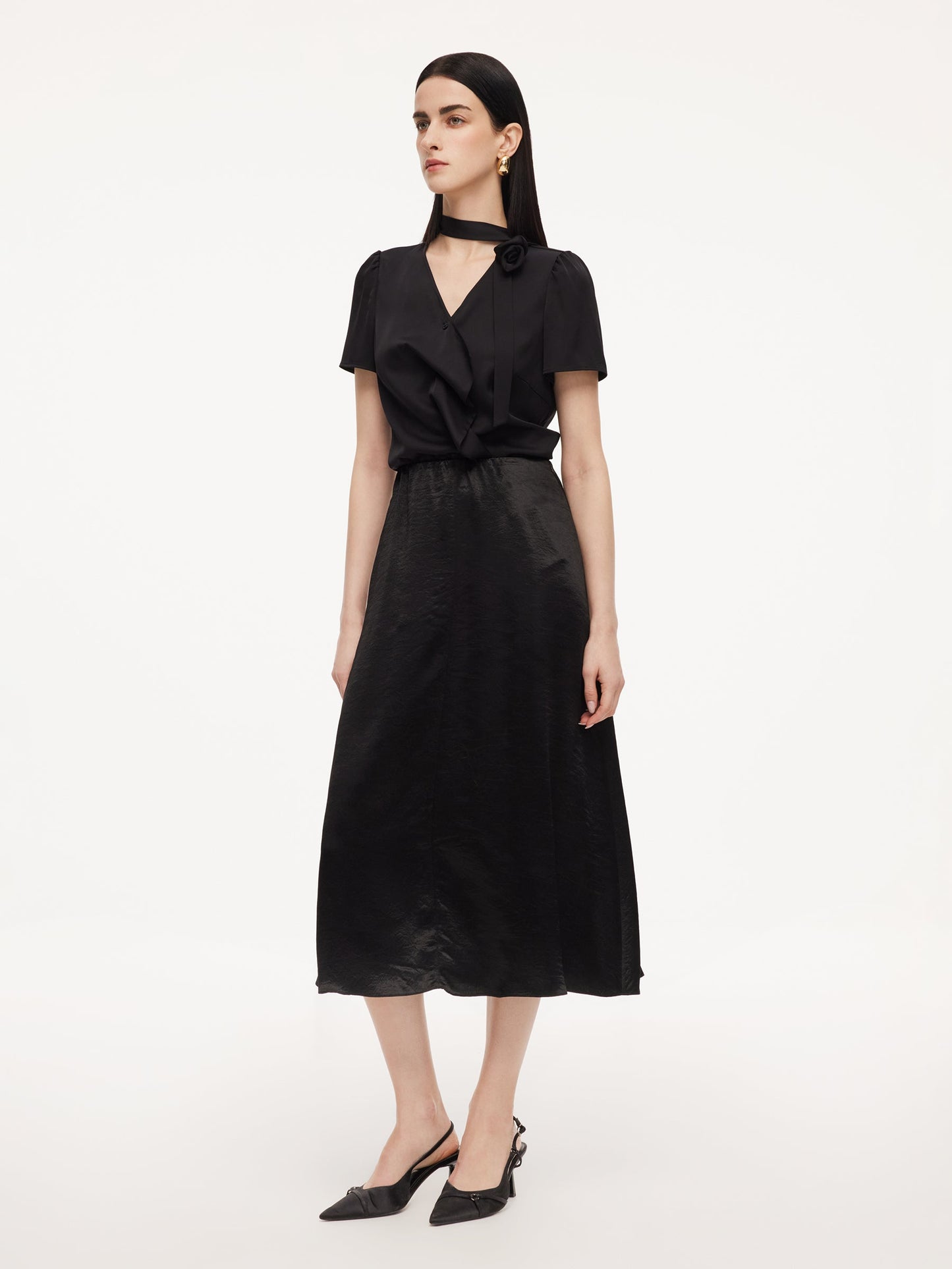 100% Acetate Women A-Line Skirt