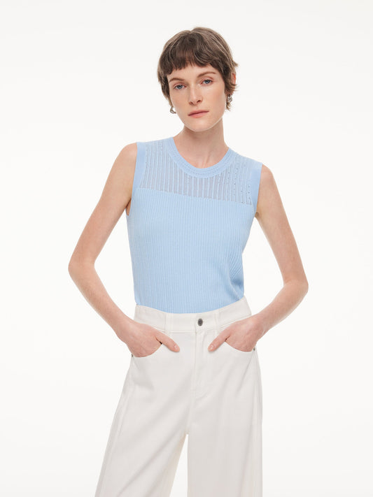 Lyocell Blend Rhinestone Women Knit Tank Top