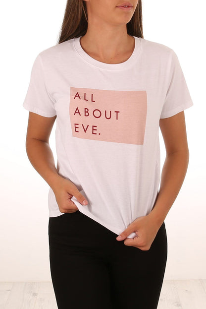 All About Eve Label Tee White