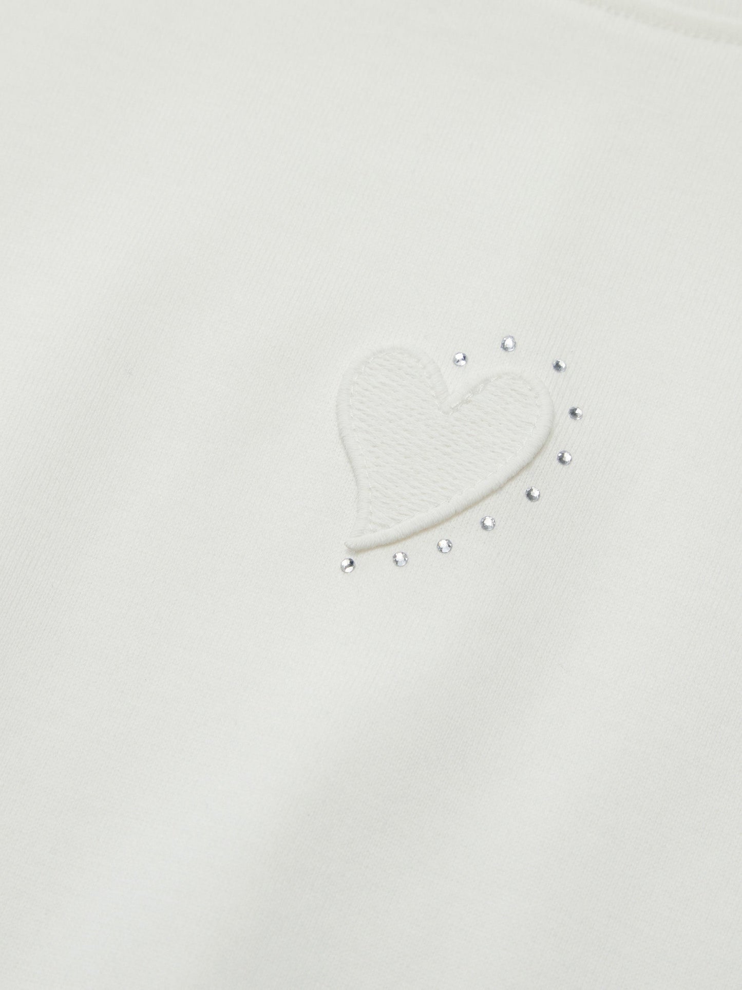 Asymmetrical Hem Heart Decorated Women T-Shirt