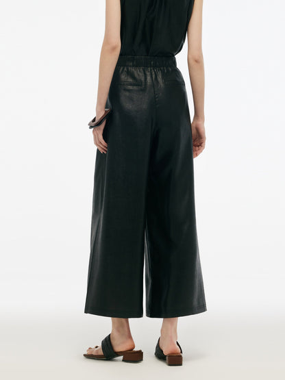 16MM Xiang Yun Silk Women Wide Leg Ankle Length Pants