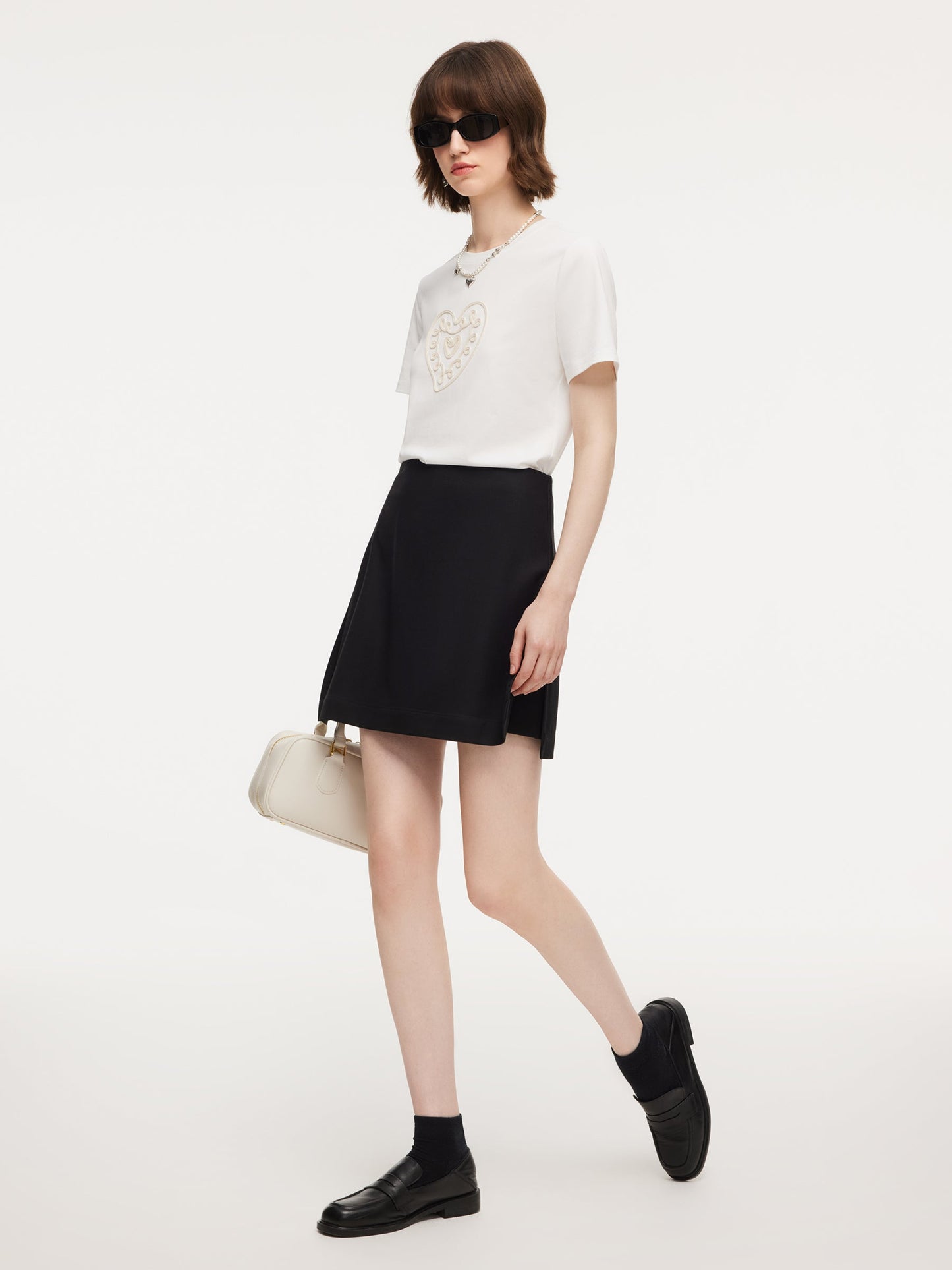 100% Worsted Wool Side Slit Women Culotte Skirt
