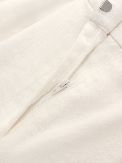 100% Linen Women A-Line Shorts