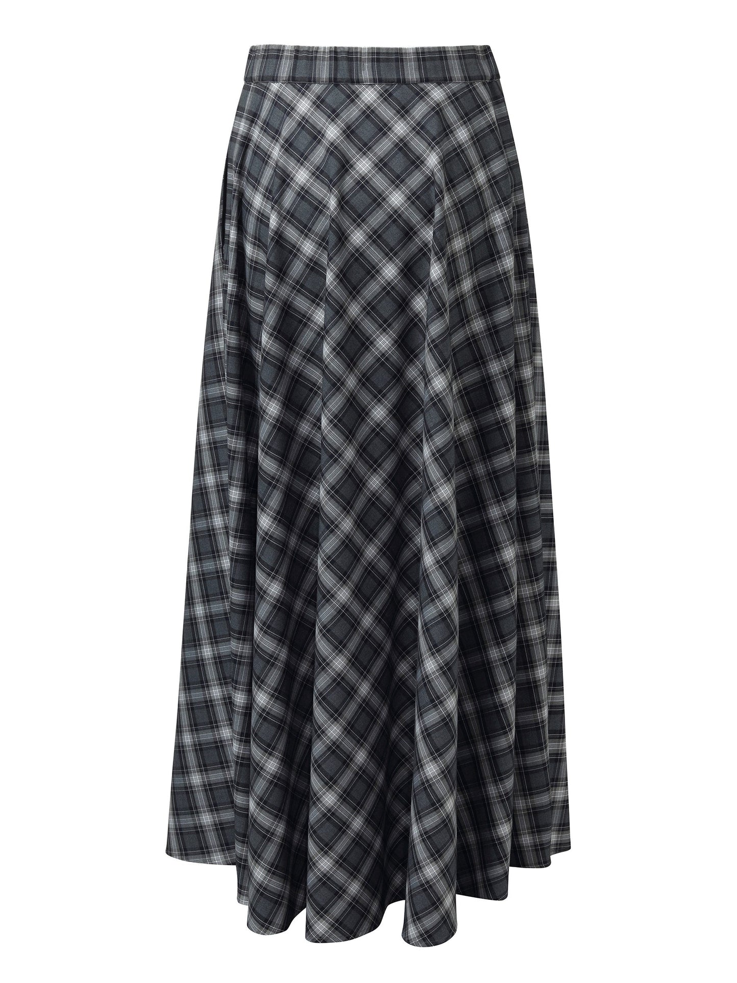 Plaid Women A-Line Skirt With Scrunchie