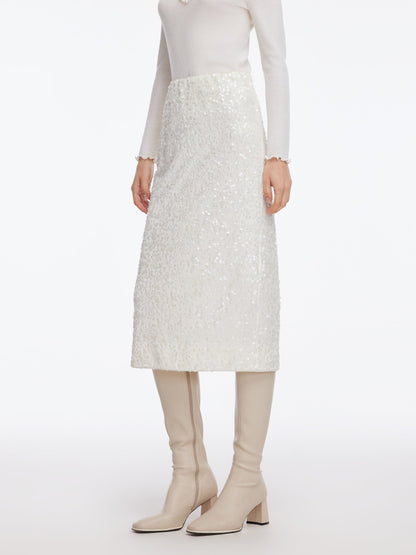 Velvet Sequins Women Pencil Skirt