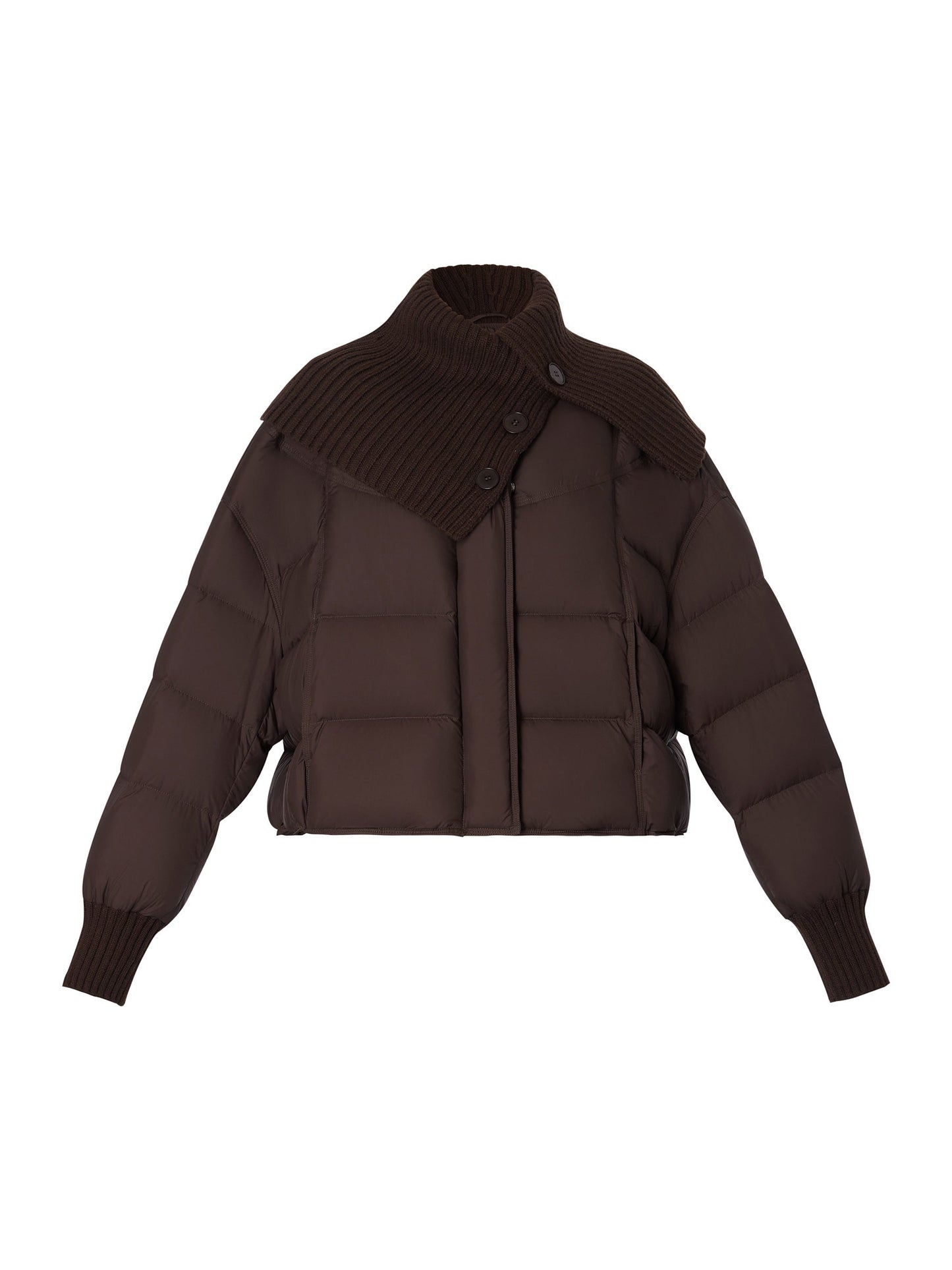 Cocoon Knitted Convertible Collar Goose Down Jacket