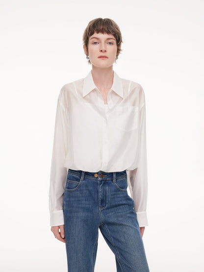 Tencel Blend Mock Layered Women Shirt