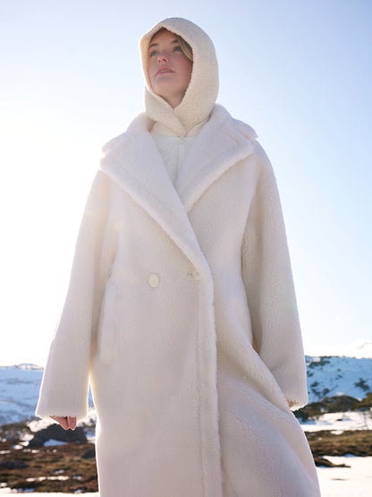 Teddy Lamb Wool Lapel Oversized Coat